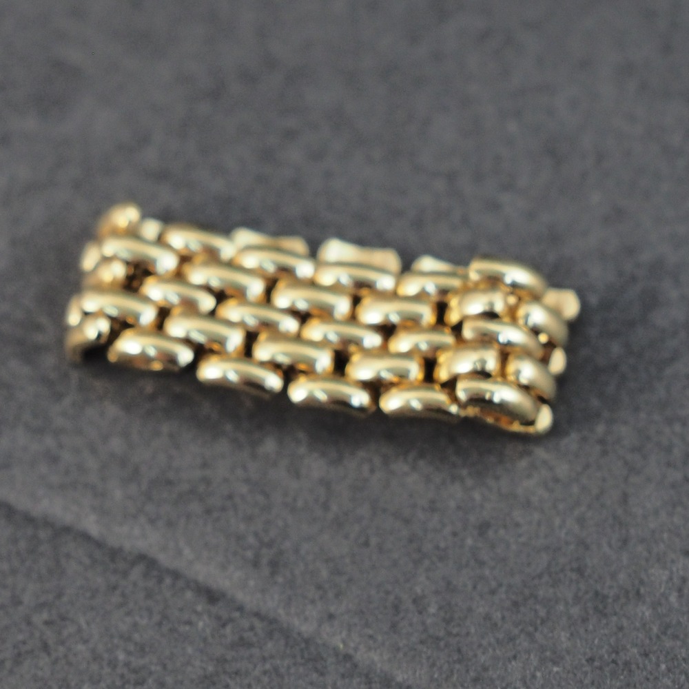 Avon Brick Chain Ring 8.25 Gold Tone Wide Band Panther Link Vintage 1996 Bold - Picture 5 of 5